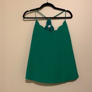 J Crew Kelly Green Scallop Tank